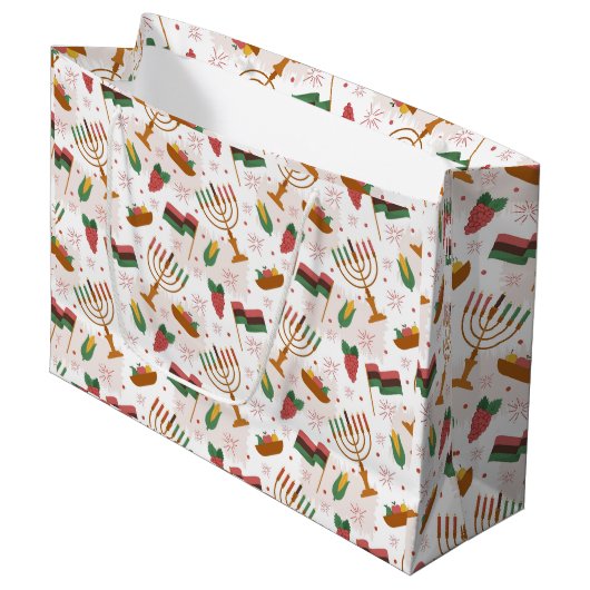Kwanzaa Große Geschenktasche Geschenktüte (Vorderseite Schrägansicht)