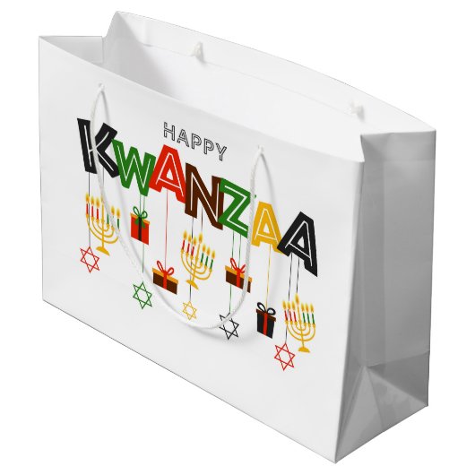 Kwanzaa Große Geschenktasche Geschenktüte (Rückseite Schrägansicht)