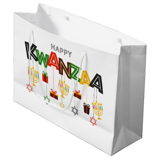 Kwanzaa Große Geschenktasche Geschenktüte (Vorderseite Schrägansicht)