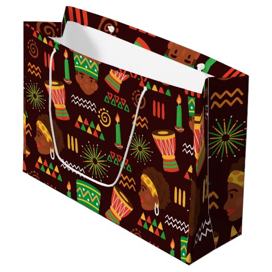Kwanzaa Große Geschenktasche Geschenktüte (Vorderseite Schrägansicht)