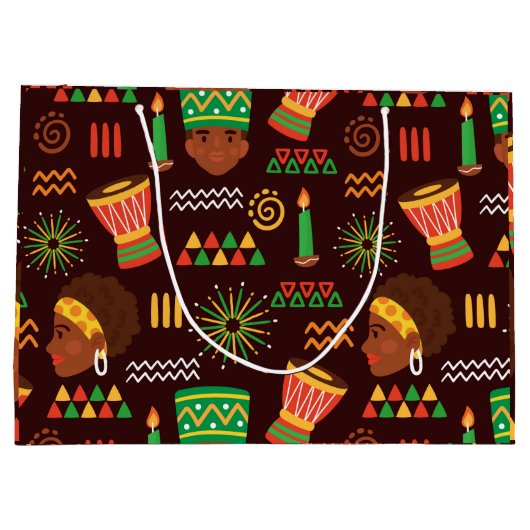 Kwanzaa Große Geschenktasche Große Geschenktüte (Rückseite)
