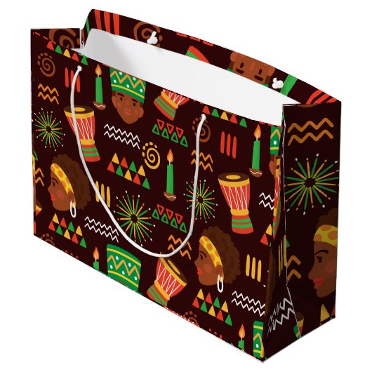 Kwanzaa Große Geschenktasche Große Geschenktüte (Rückseite Schrägansicht)