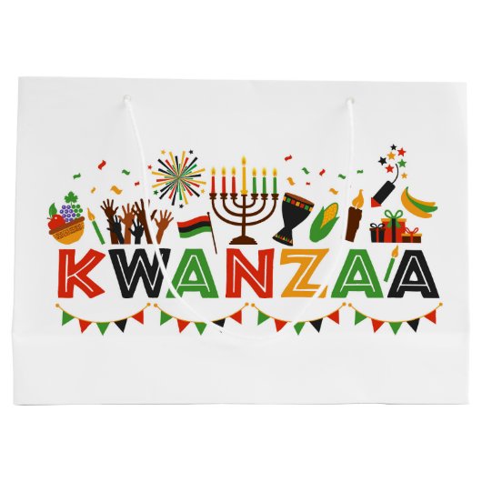 Kwanzaa Große Geschenktasche Große Geschenktüte (Rückseite)