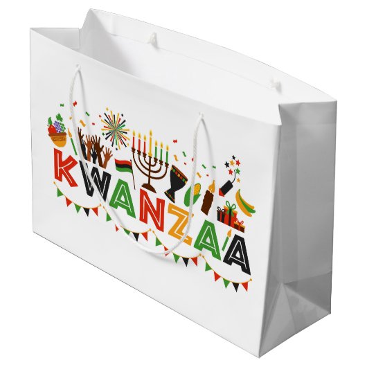 Kwanzaa Große Geschenktasche Große Geschenktüte (Rückseite Schrägansicht)