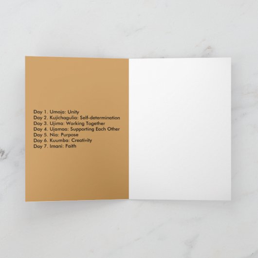 Kwanzaa-Gruß-Karte Feiertagskarte (Innenseite)