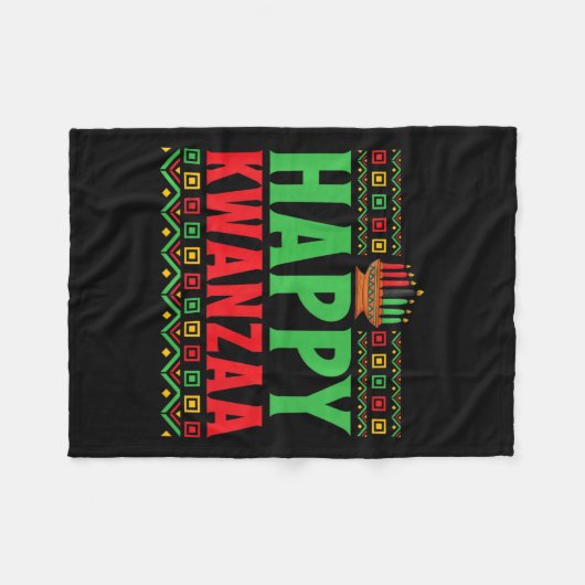 Kwanzaa - Happy Kwanzaa Fleecedecke (Vorderseite (Horizontal))