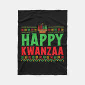 Kwanzaa - Happy Kwanzaa Fleecedecke (Vorderseite)