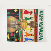 Kwanzaa - Hintergrund des afroamerikanischen Feier Wandteppich (Vorderseite (Horizontal))