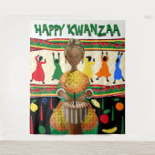 Kwanzaa - Hintergrund des afroamerikanischen Feier Wandteppich (Vorderseite)