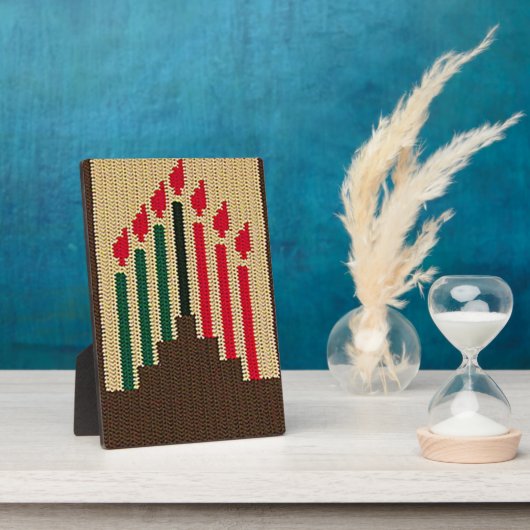 Kwanzaa Holiday Candles Artisan Crochet Print Fotoplatte (Seite)