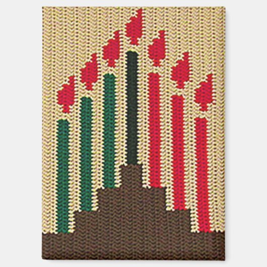 Kwanzaa Holiday Candles Artisan Crochet Print Magnet (Vorderseite)