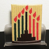 Kwanzaa Holiday Candles Artisan Crochet Print Magnet