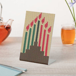 Kwanzaa Holiday Candles Artisan Crochet Print Sockelschild