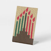 Kwanzaa Holiday Candles Artisan Crochet Print Sockelschild (Vorderseite)