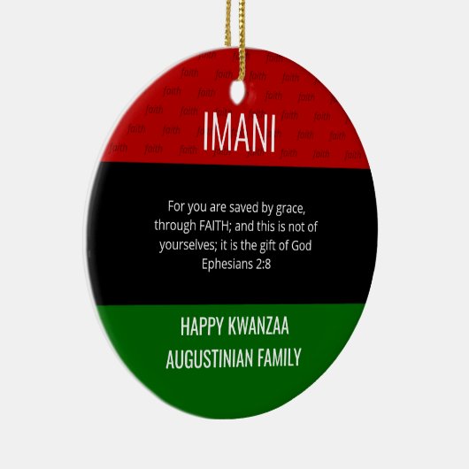 Kwanzaa IMANI Keramik Ornament (Rechts)
