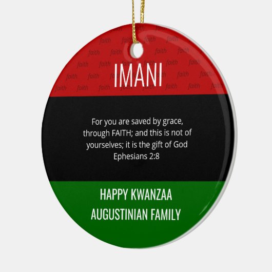 Kwanzaa IMANI Keramik Ornament (Links)