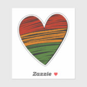 Kwanzaa Juneteenth Red Black Green Paint Heart Aufkleber (Blatt)