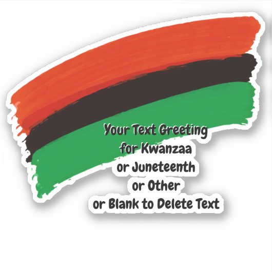 Kwanzaa Juneteenth Red Black Green Paint Kiss Cut Aufkleber (Vorderseite)