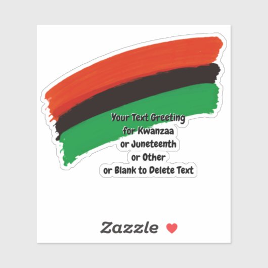 Kwanzaa Juneteenth Red Black Green Paint Kiss Cut Aufkleber (Blatt)