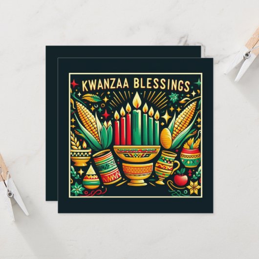 Kwanzaa Karte (Vorderseite/Rückseite Beispiel)