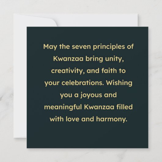 Kwanzaa Karte (Rückseite)
