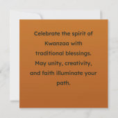 Kwanzaa Karte (Rückseite)