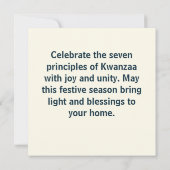 Kwanzaa Karte (Rückseite)