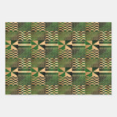 Kwanzaa Kente Print (grün/Gold) Geschenkpapier Set (Vorderseite)