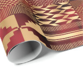 Kwanzaa Kente Print (rot/Gold) Geschenkpapier (Rolleneckpunkt)