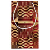 Kwanzaa Kente Print (rot/Gold) Kleine Geschenktasc Kleine Geschenktüte (Rückseite)