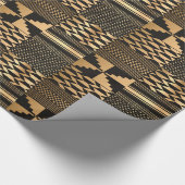 Kwanzaa Kente Print (Schwarz/Gold) Geschenkpapier (Ecke)