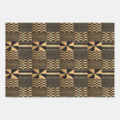 Kwanzaa Kente Print (Schwarz/Gold) Geschenkpapier Set (Vorderseite 2)