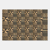 Kwanzaa Kente Print (Schwarz/Gold) Geschenkpapier Set (Vorderseite)