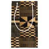 Kwanzaa Kente Print (Schwarz/Gold) Kleine Geschenk Kleine Geschenktüte (Vorderseite)