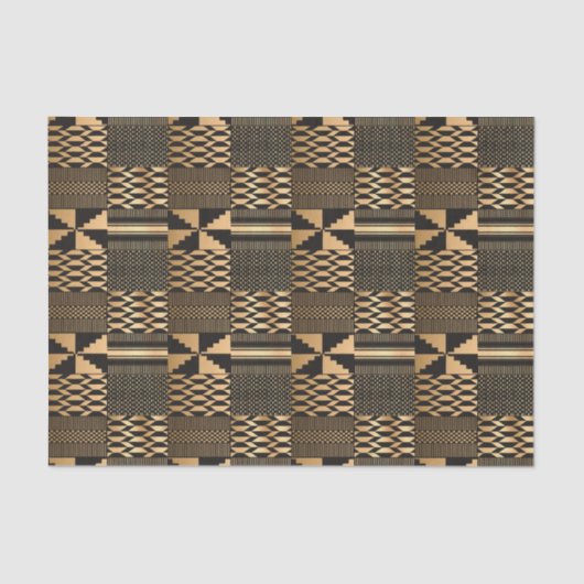 Kwanzaa Kente Print (Schwarz/Gold) Seidenpapier (Vorderseite)