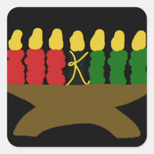 Kwanzaa-Kerzen-Entwurf Quadratischer Aufkleber