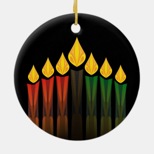 Kwanzaa-Kerzen Keramikornament (Hinten)