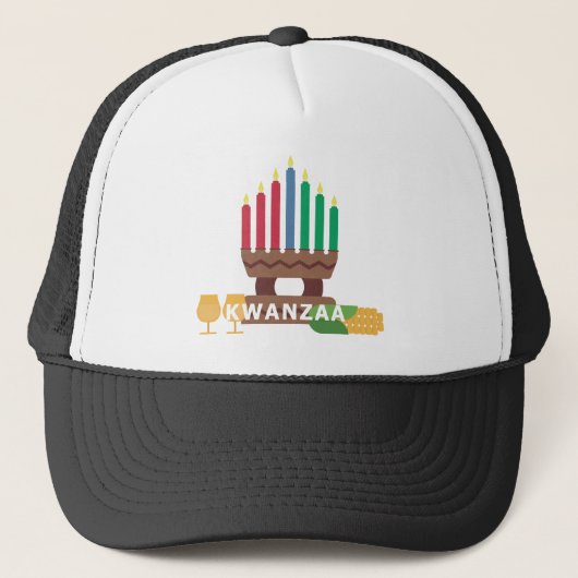 Kwanzaa Kerzen Truckerkappe (Vorderseite)