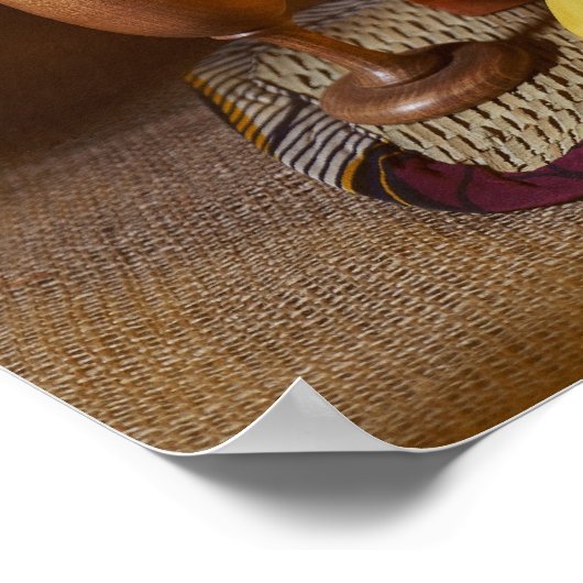 Kwanzaa Kerzen und Lebensmittel Poster (Ecke)