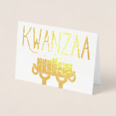 Kwanzaa Kinara Candles and First Fruits Message Folienkarte (Vorderseite)