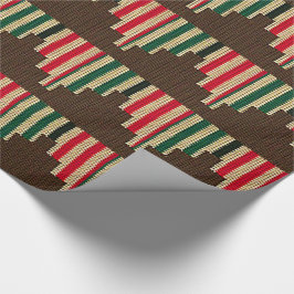 Kwanzaa Kinara Candles Artisan Crochet Print Geschenkpapier