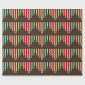 Kwanzaa Kinara Candles Artisan Crochet Print Geschenkpapier (Flach)