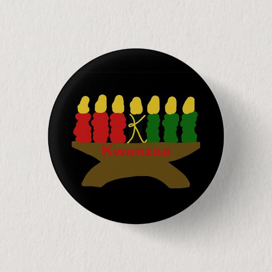 Kwanzaa Kinara Candles Button (Vorderseite)