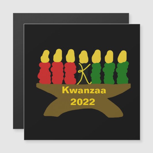 Kwanzaa Kinara Candles Magnet (Vorne/Hinten)
