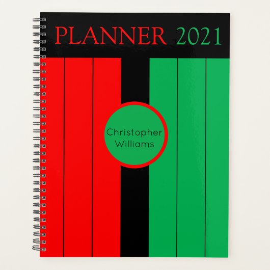 Kwanzaa Kinara Colors Custom Year 2021 Planer (Vorderseite)