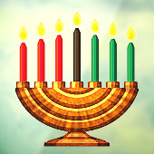 Kwanzaa Kinara Fensteraufkleber (Blatt 3)