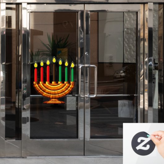 Kwanzaa Kinara Fensteraufkleber (Büro Tür)