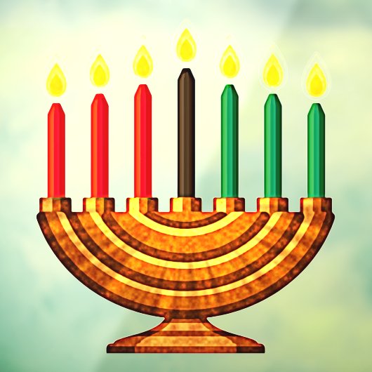 Kwanzaa Kinara Fensteraufkleber (Blatt 3)