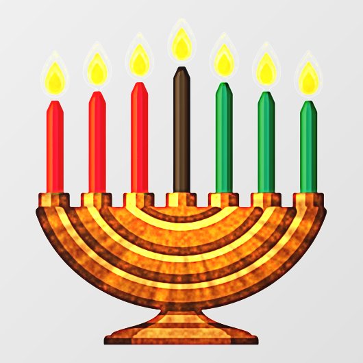 Kwanzaa Kinara Fensteraufkleber (Blatt)