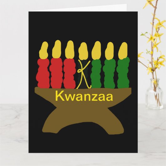 Kwanzaa Kinara Karte (Gelbe Blume)